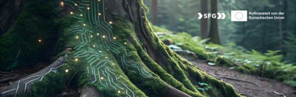 Baum mit Wurzeln mit sichtbaren PCB-Verbindungen